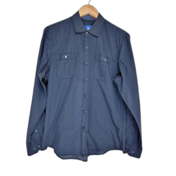 Michael Brandon Other - Michael Brandon Navy Blue Double Pocket Long Sleeve Button Shirt - Medium